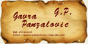 Gavra Panzalović vizit kartica